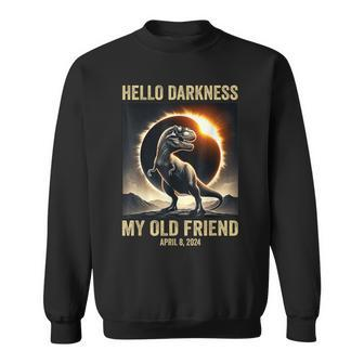 Hello Darkness Dino T-Rex Solar Eclipse April 8 2024 Sweatshirt - Seseable