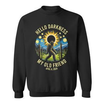 Hello Darkness My Old Friend Bigfoot Solar Eclipse 2024 Sweatshirt | Mazezy