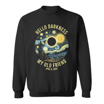 Hello Darkness My Old Friend Solar Eclipse April 8 2024 Sweatshirt - Seseable