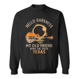 Hello Darkness My Old Friend Total Solar Eclipse 2024 Texas Sweatshirt - Monsterry AU