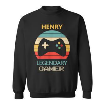 Henry Name Personalised Legendary Gamer Sweatshirt - Seseable