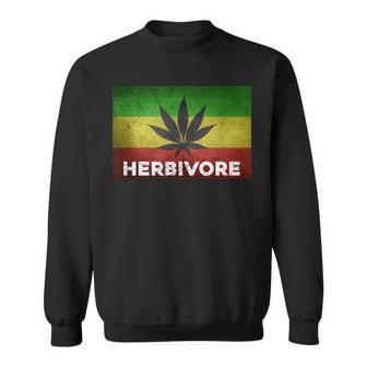 Herbivore Pun Marijuana Weed Cannabis Leaf Jamaican Sweatshirt - Monsterry UK