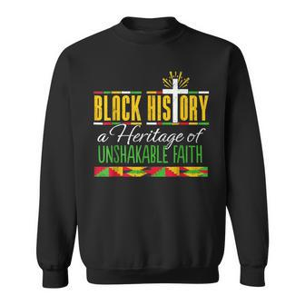 Heritage Of Unshakable Faith Black History Month Pride Sweatshirt - Seseable