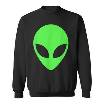 Herren Sweatshirt Fluoreszierender Alien-Kopf, Schwarz - Seseable