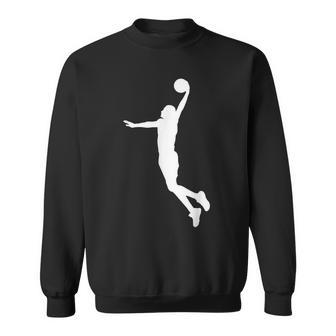 Herren Sweatshirt mit Basketball-Silhouetten-Design in Schwarz, Sportliches Tee - Seseable
