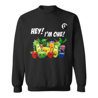Hey I'm One Birthday Boy Fruit Birthday Hey Bear Sweatshirt - Seseable