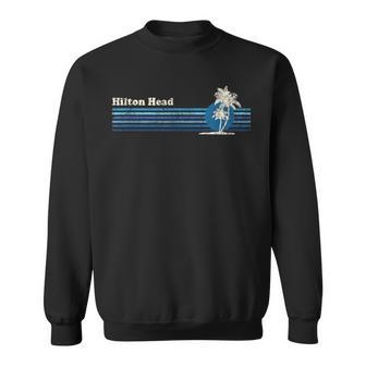 Hilton Head Sc Vintage 80S Palm Trees Sunset Sweatshirt - Monsterry DE