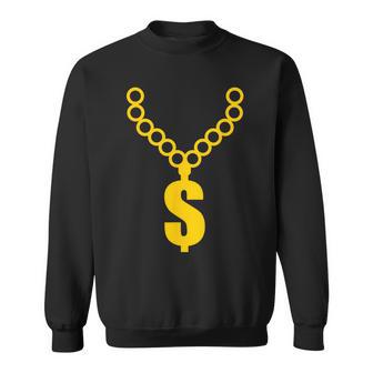 Hip Hop Gold Chain Rap Gangsta Dollar Necklace Money Bling Sweatshirt - Monsterry CA