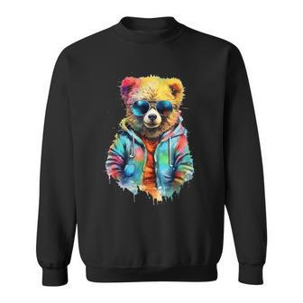 Hipster & Cool Teddy Bear Sweatshirt - Thegiftio UK