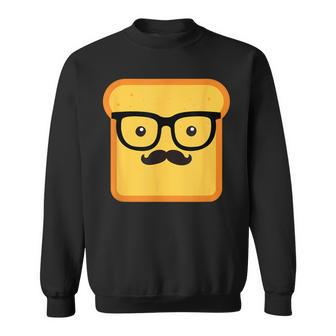 Hipster Loaf Of Bread Cartoon & Trendy Chef Sweatshirt - Monsterry CA