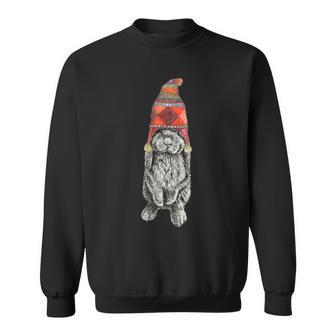 Hipster Lop Eared Bunny Rabbit Wearing Winter Peruvian Hat Sweatshirt | Mazezy UK