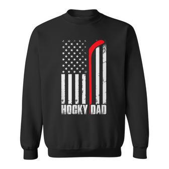Hockey Dad Usa American Flag Fathers Day 4Th Of July Sweatshirt - Thegiftio UK