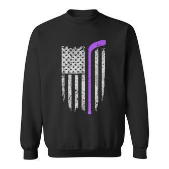 Hockey Fight Cancer American Flag Sweatshirt - Monsterry CA
