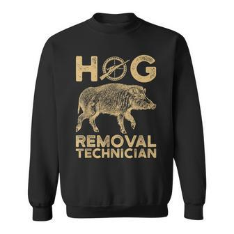 Hog Removal Technician Boar Hunting Wild Vintage Pig Sweatshirt - Monsterry