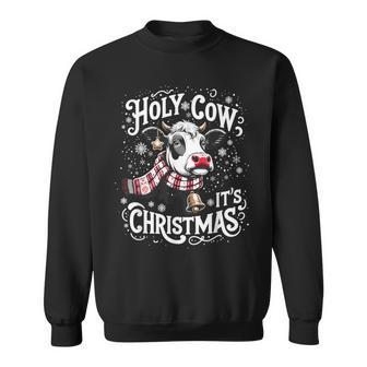 Holy Cow It's Christmas Cow Lover Farm Animal Costume Sweatshirt - Monsterry