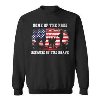 Home Of The Free Because Of The Brave American Flag Sweatshirt - Monsterry