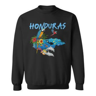 Honduras Map Nature Parrot Scuba Diving Souvenir Pride Sweatshirt - Seseable