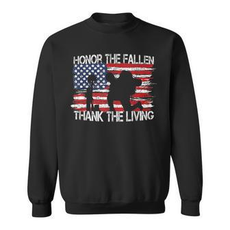 Honor The Fallen Thank The Living Memorial Day Veteran Flag Sweatshirt - Monsterry UK