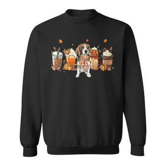 Horror Fall Coffee Beagle Dog Hallowwen Pumpkin Spice Autumn Sweatshirt | Mazezy CA