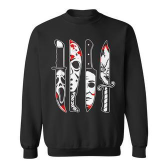 Horror Movie Characters In Knives Horror Characters Sweatshirt - Monsterry CA