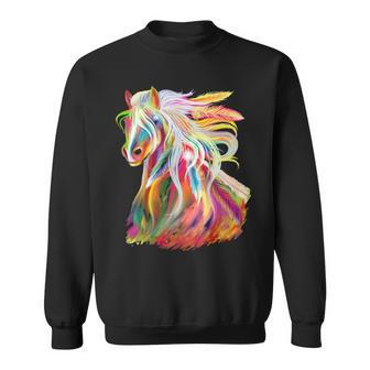 Horse Head Watercolor Equestrian Sweatshirt | Mazezy