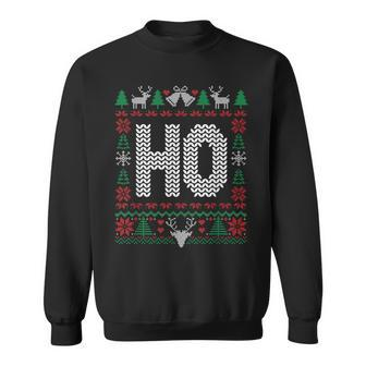 Where My Ho's At Ho Matching Couple Christmas Ugly Sweatshirt - Thegiftio UK