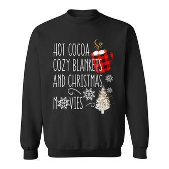 Hot Cocoa Cozy Blankets And Christmas Movie Buffalo Plaid Sweatshirt - Monsterry UK
