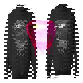 Hot Pink Lips Mouth Tongue Out Cool Vintage Retro Sweatshirt - Thegiftio