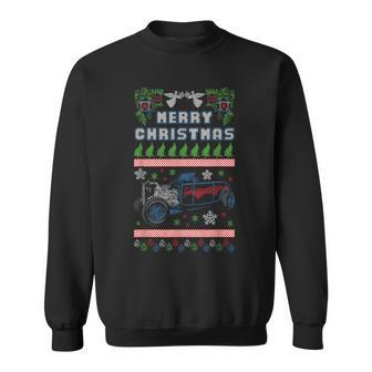 Hot Rod Classic Car Ugly Christmas V2 Sweatshirt - Monsterry UK