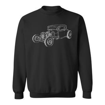 Hot Rod Classic Coupe Outline Rustbucket Rat Race Sweatshirt - Monsterry DE