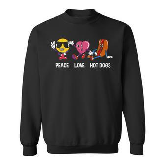 Hotdog Lovers Peace Love Hot Dogs Sweatshirt - Monsterry UK