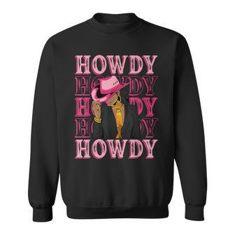 Howdy Retro Western Black Cowgirl African American Women Sweatshirt - Seseable