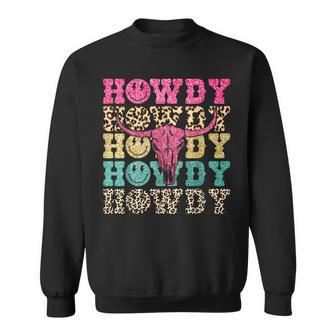 Howdy Smile Face Rodeo Western Country Southern Cowgirl Sweatshirt | Mazezy DE
