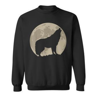 Howling Wolf Shadow Moon Graphic Sweatshirt - Thegiftio UK
