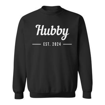 Hubby Est 2024 Logo Loading Wedding Couple Just Married 2024 Sweatshirt - Monsterry DE