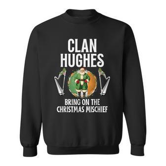 Hughes Clan Christmas Ireland Family Name Party Sweatshirt - Seseable