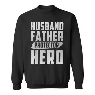 Husband Father Protector Hero Father Day Vintage Sweatshirt - Thegiftio UK