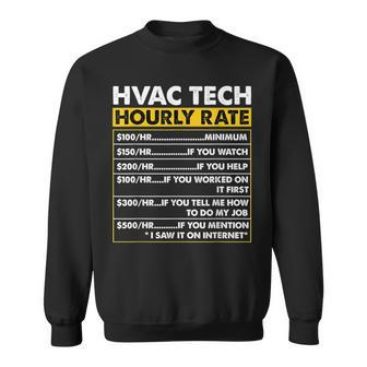 Hvac Tech Tools Vintage Hvac Technician Hourly Rate Sweatshirt - Seseable