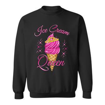 Ice Cream Queen Pink Raspberry Strawberry Ice Cream Summer Sweatshirt - Monsterry