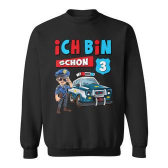 Ich Bin 3 Jahre Boys Police Car Sweatshirt - Seseable