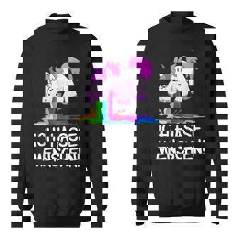 Ich Hasse Menschen Kotzendes Einhorn Unicorn Fun Sweatshirt - Seseable