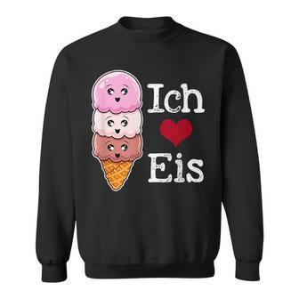 Ich Liebe Eiscreme In Waffle Horn Ice Balls Sweatshirt - Seseable