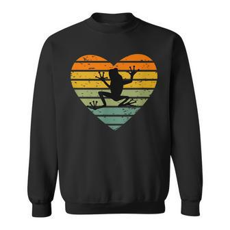 Ich Liebe Frösch Retro Heart Tree Frog Fan Toad Sweatshirt - Geschenkecke