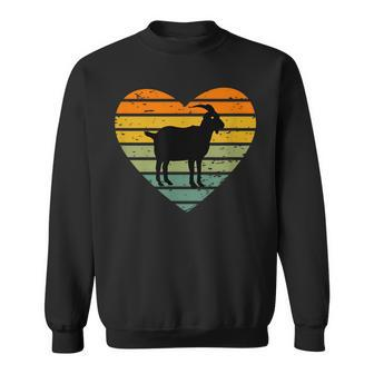 Ich Liebe Ziegen Retro Heart Goat Farm Sweatshirt - Seseable