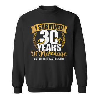 Ich Überlebte 30 Jahre Marriage Zum 30Th Wedding Anniversary Sweatshirt - Seseable