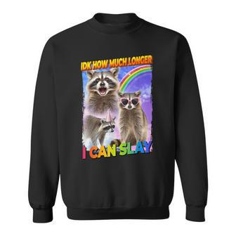 Idk How Much Longer I Can Slay Raccoon Sweatshirt - Monsterry CA