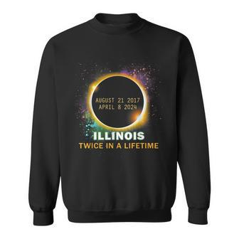 Illinois Total Solar Eclipse Twice In A Lifetime 2024 Sweatshirt - Monsterry