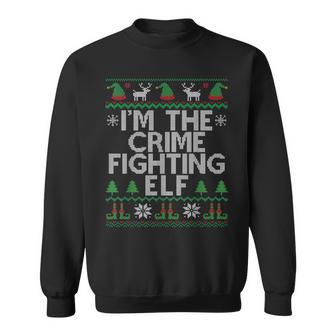 I'm The Crime Fighting Elf Police Officer Ugly Christmas Cop Sweatshirt - Monsterry UK