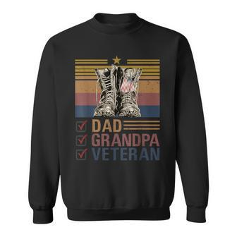 I'm A Dad Grandpa Veteran American Flag Dad Father's Day Sweatshirt - Thegiftio UK