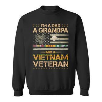 I'm A Dad A Grandpa And A Vietnam Veteran Usa Flag Sweatshirt - Monsterry AU